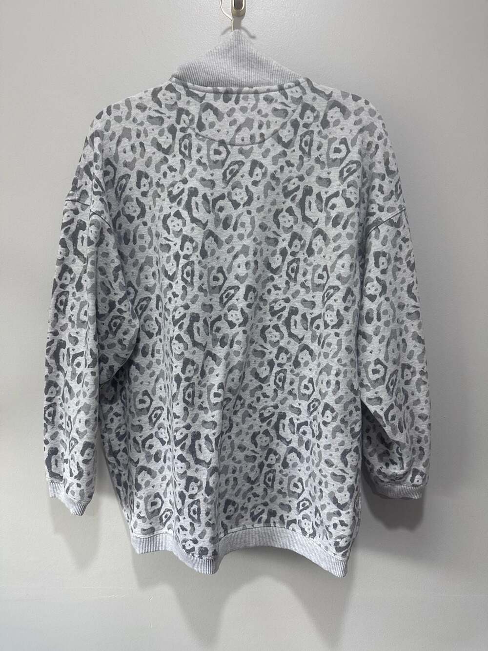 Aerie Leopard Print Quarter-Zip Sweatshirt Size Small - Picture 5 of 5
